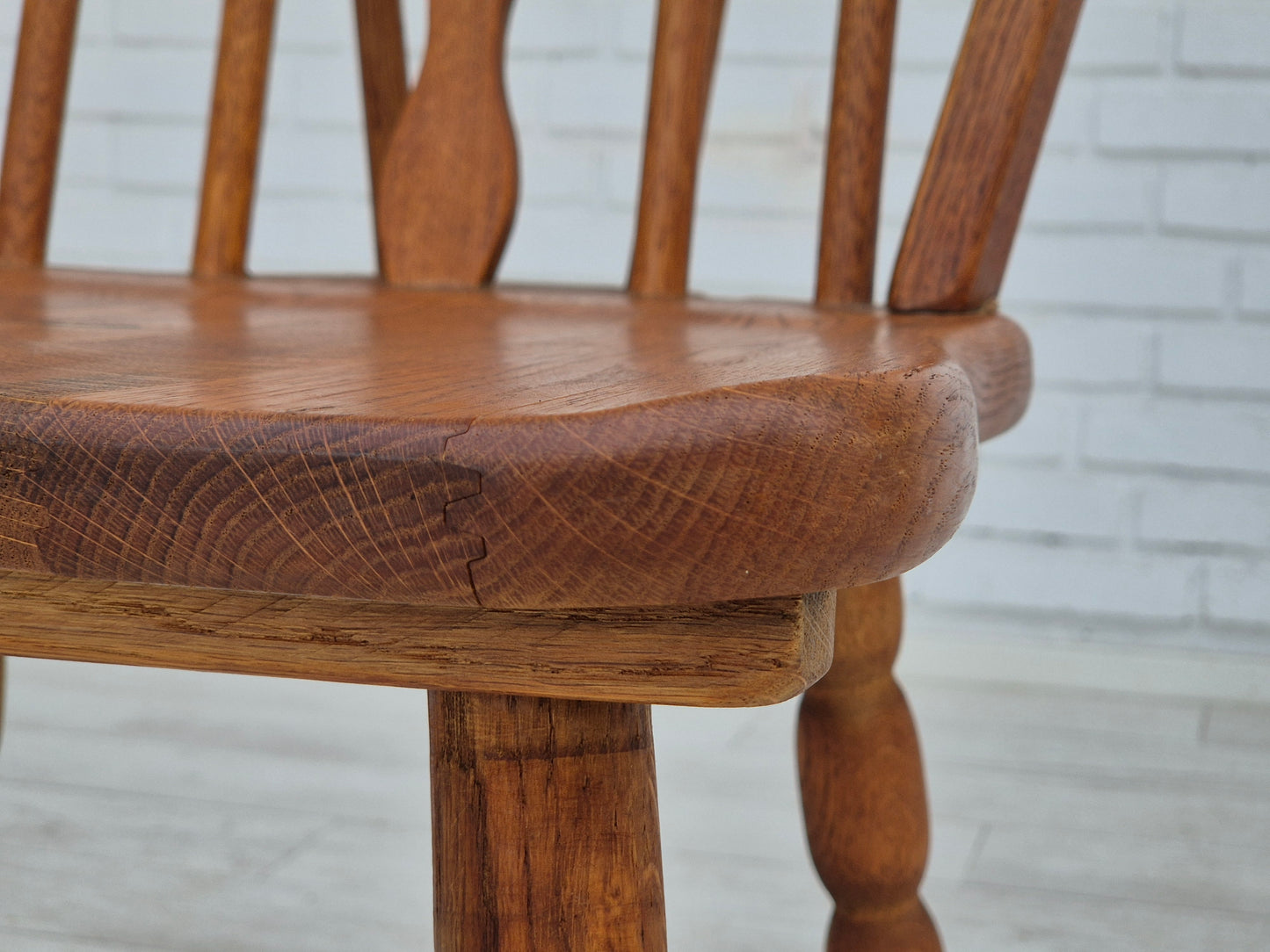 1960s, set of 4 scandinavian dining chairs in solid oak wood, original good condition.