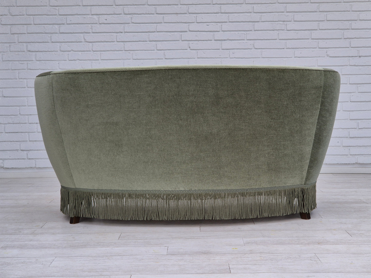 1970s, Danish 2 seater "Banana" sofa, original condition, furniture velour, beech wood.