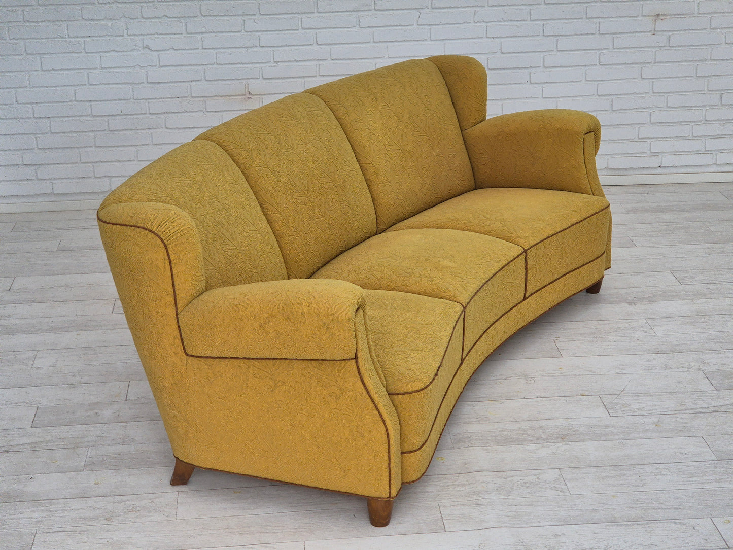 1960s, Danish 3-seater "Banana" sofa by Edmund Jørgensen, original condition.