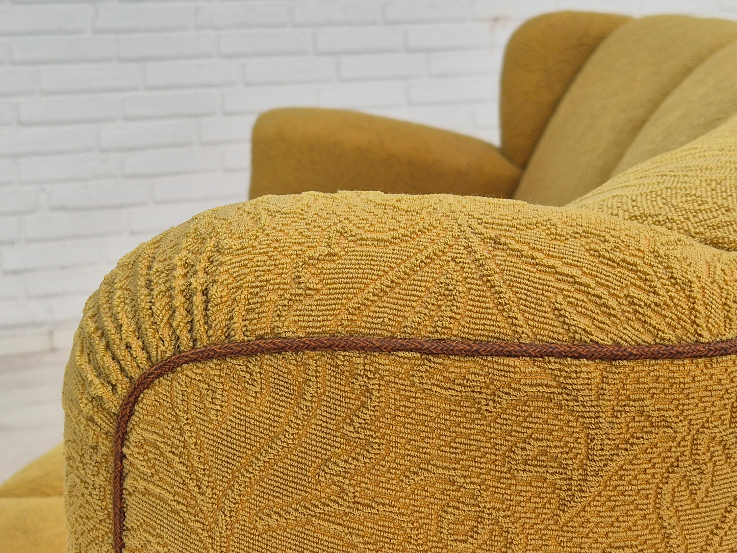 1960s, Danish 3-seater "Banana" sofa by Edmund Jørgensen, original condition.