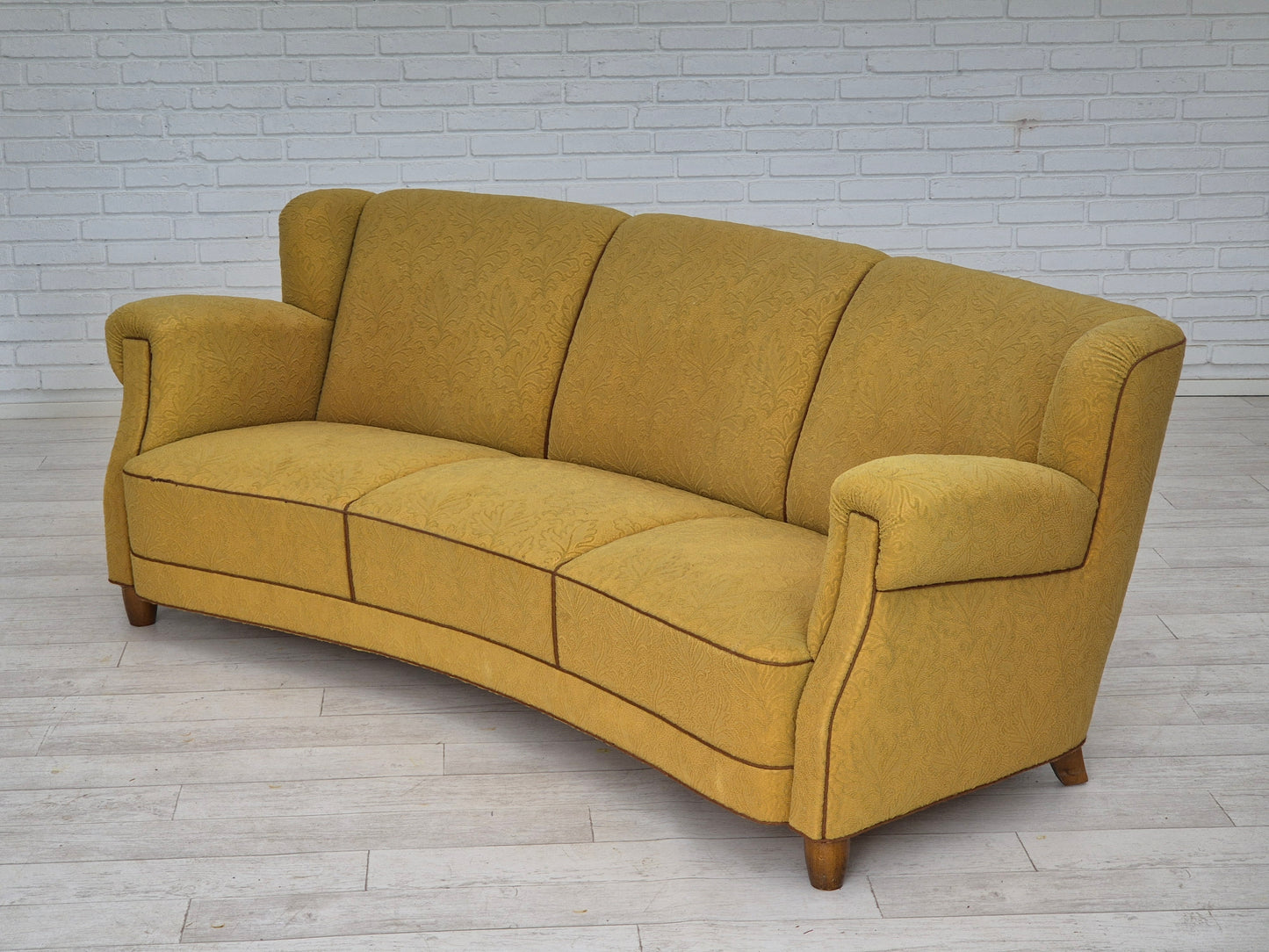 1960s, Danish 3-seater "Banana" sofa by Edmund Jørgensen, original condition.