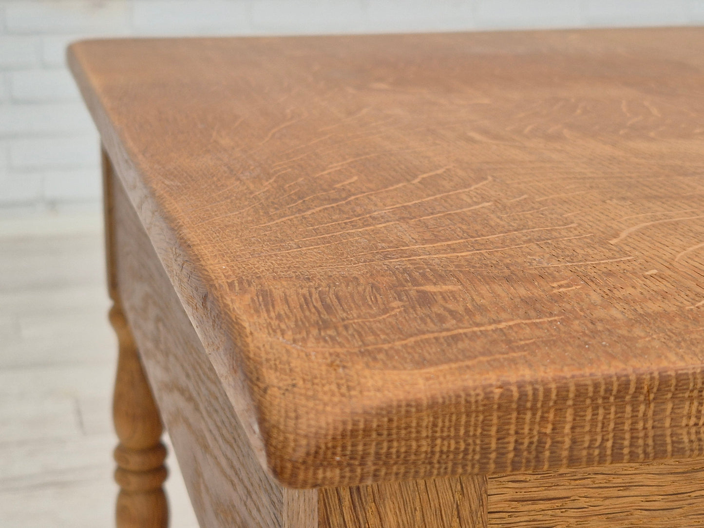 1970s, Danish sewing chest of drawers, solid oak wood, rattan.