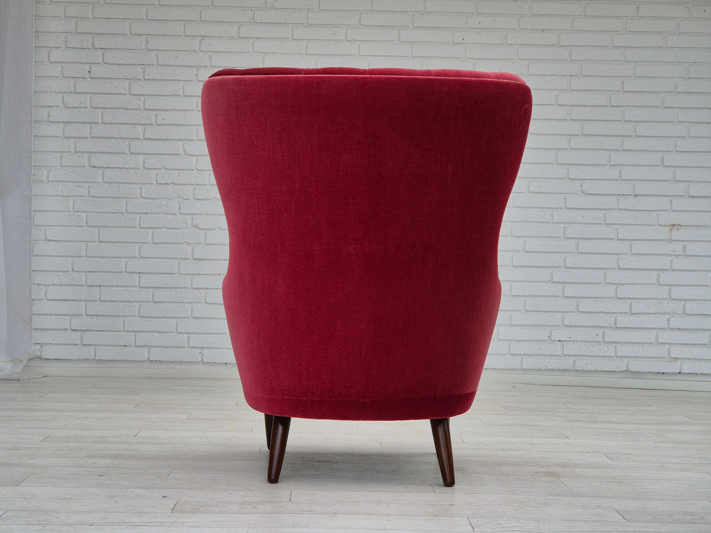 1960s, Scandinavian highback armchair, original condition, velour.