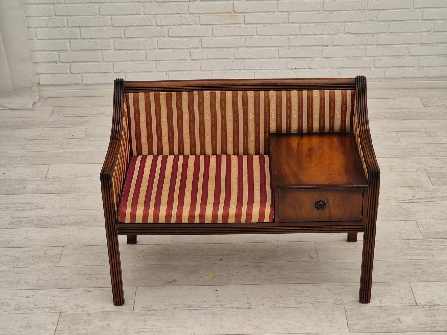 1950s, Scandinavian design, seater bench-dresser, mahogany.