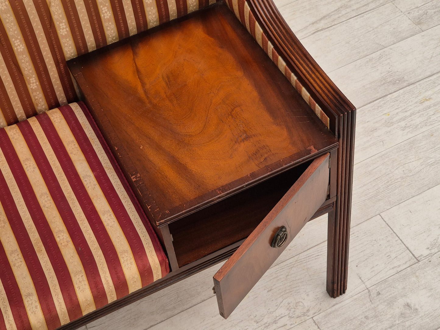 1950s, Scandinavian design, seater bench-dresser, mahogany.