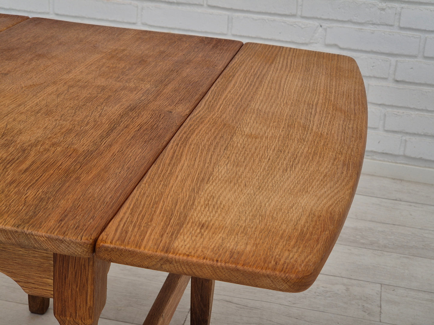 1970s, Danish design by Henning Kjærnulf for EG Kvalitetsmøbel, foldable sofa table, oak.