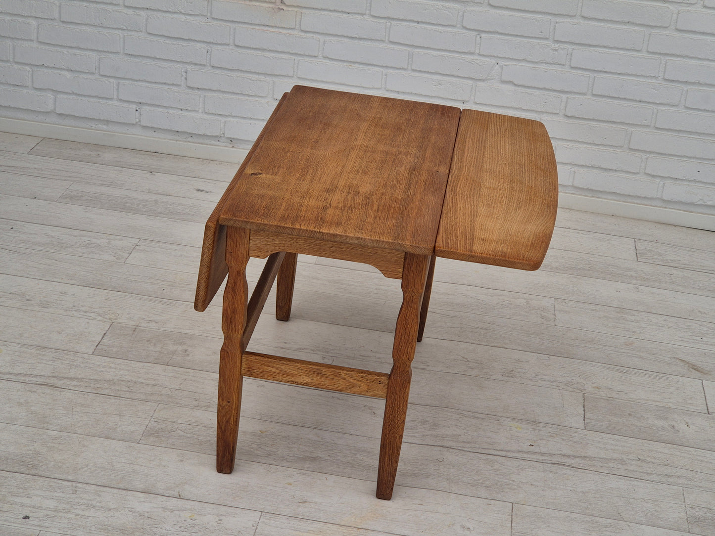 1970s, Danish design by Henning Kjærnulf for EG Kvalitetsmøbel, foldable sofa table, oak.