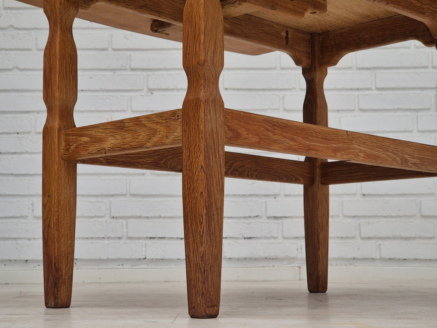 1970s, Danish design by Henning Kjærnulf for EG Kvalitetsmøbel, foldable sofa table, oak.