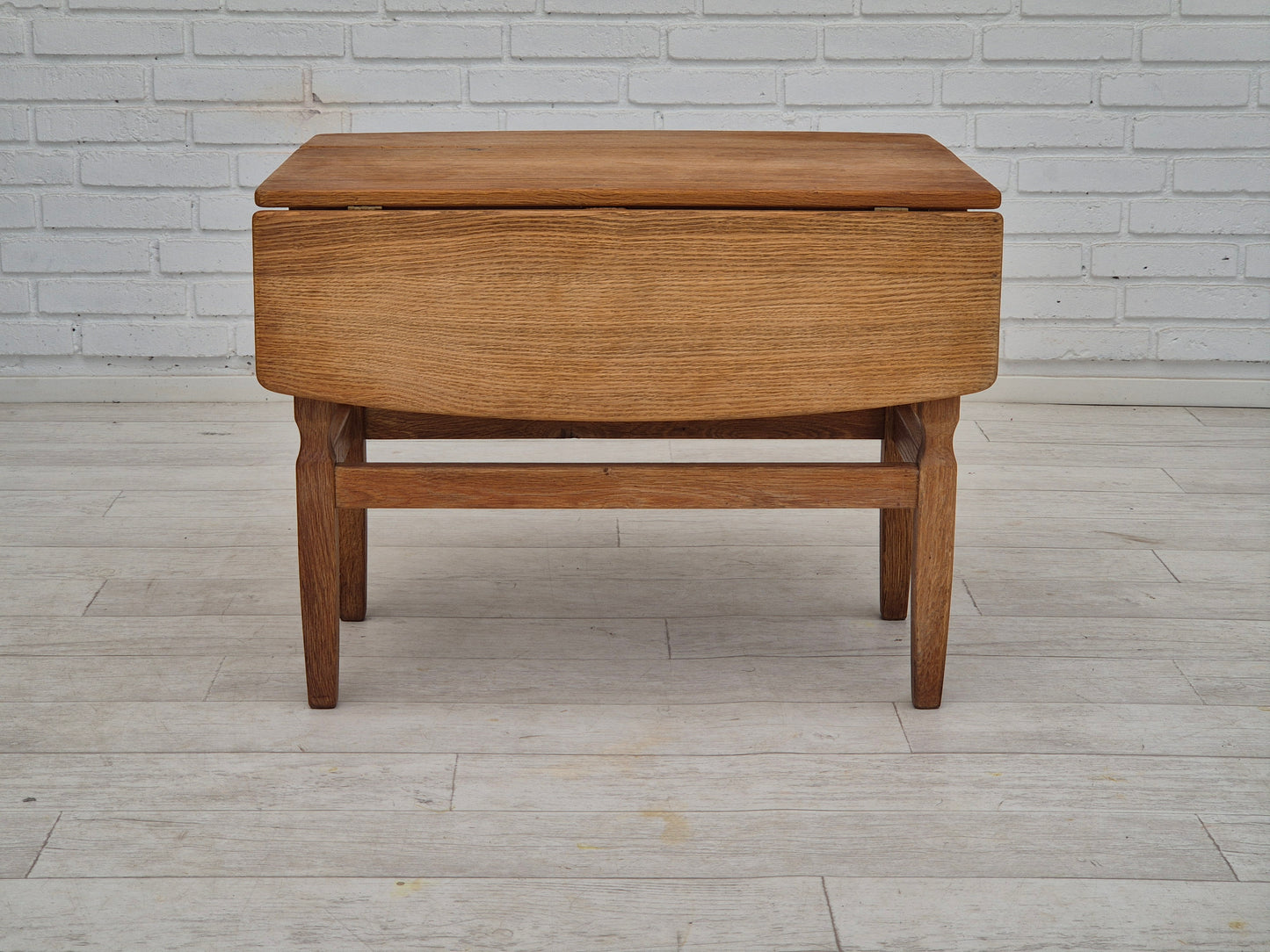 1970s, Danish design by Henning Kjærnulf for EG Kvalitetsmøbel, foldable sofa table, oak.