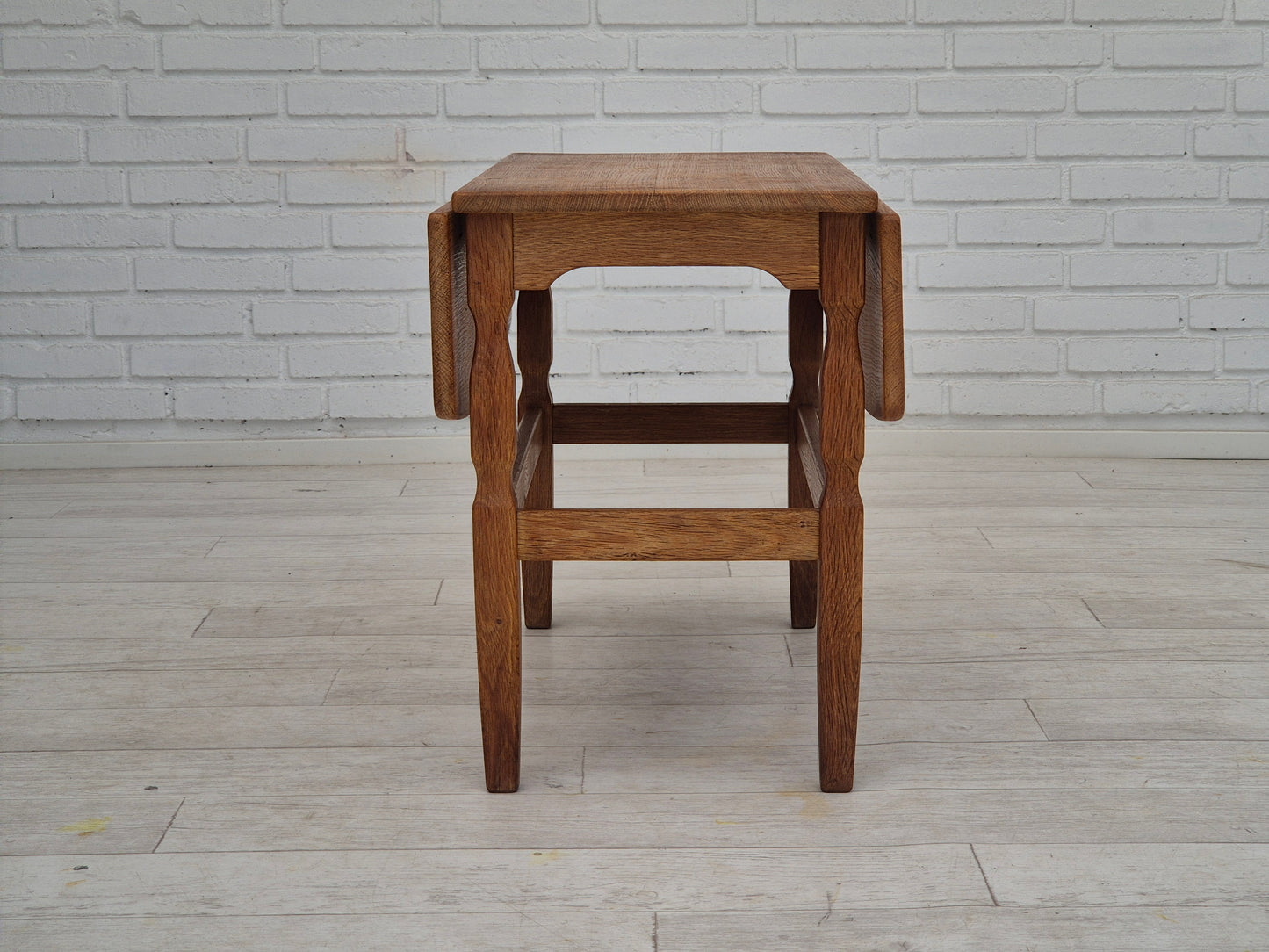 1970s, Danish design by Henning Kjærnulf for EG Kvalitetsmøbel, foldable sofa table, oak.