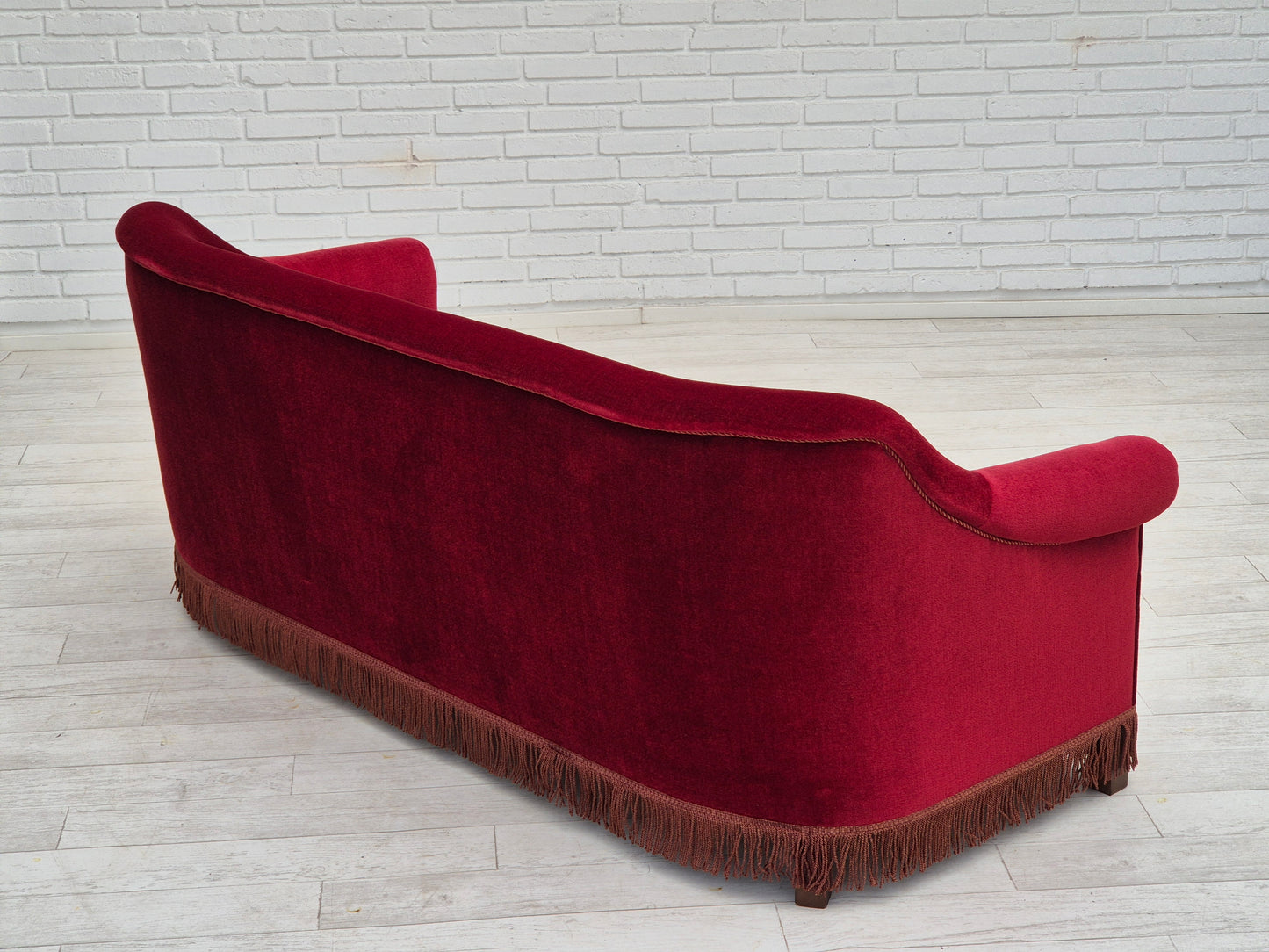 1960s, Danish 3 seater sofa, original condition, velour fabric.