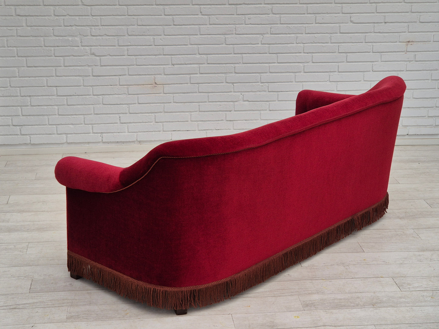 1960s, Danish 3 seater sofa, original condition, velour fabric.