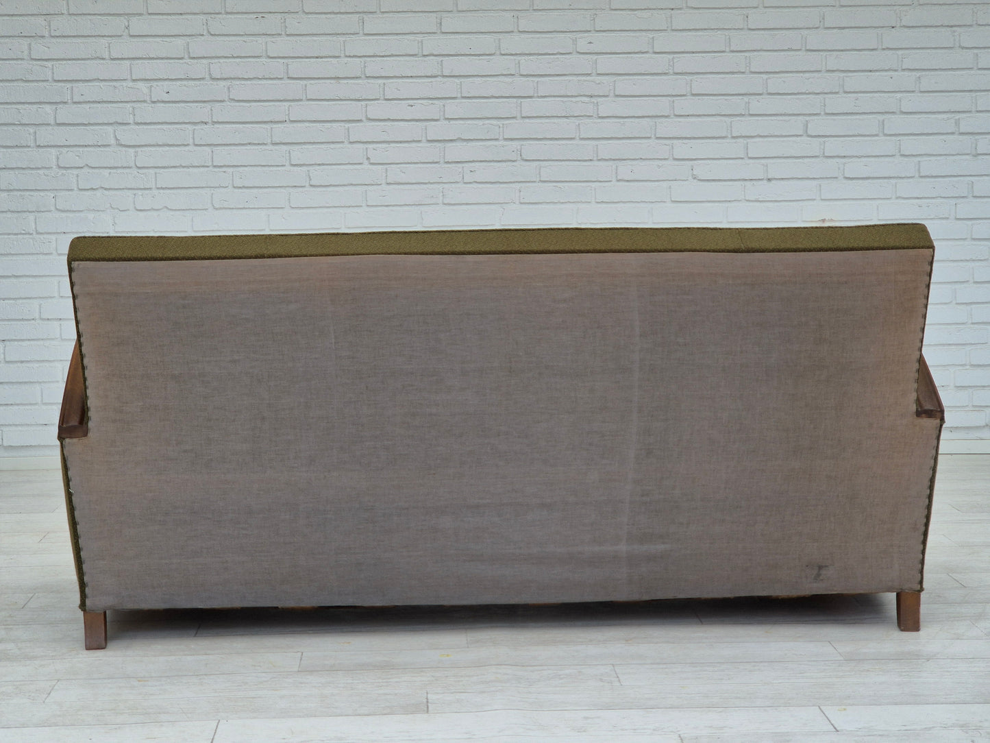 1950s, Danish 3 seater sofa in original very good condition, oak wood.