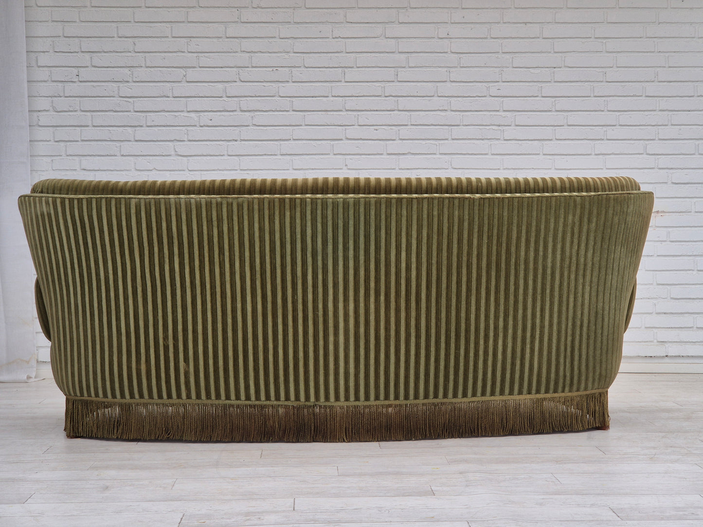 1960s, Danish 3-seater "Banan" sofa, original green velour.