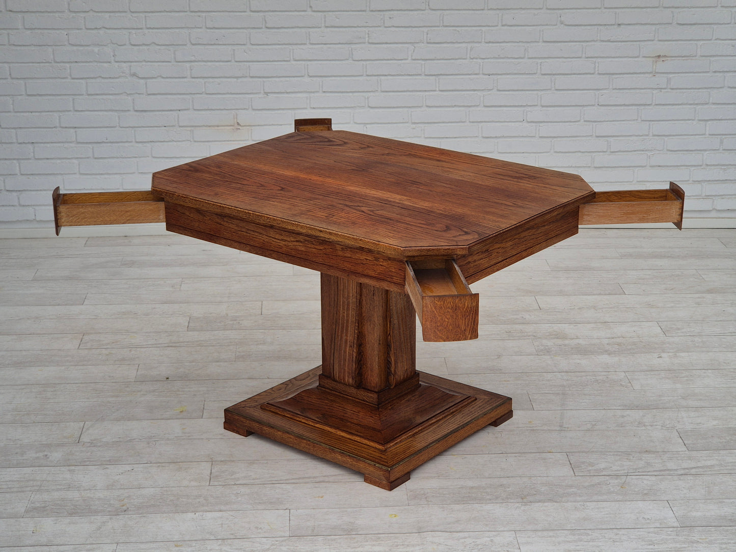 1960s, Danish card playing table with drawers, original condition, solid wood.