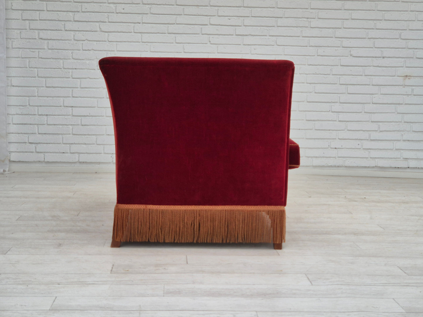 1970s, Danish 2 seater sofa, original condition, furniture velour, ash wood.