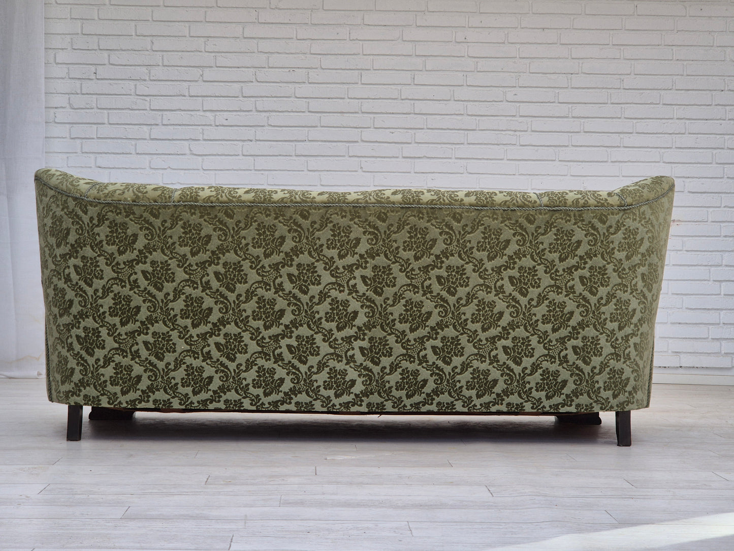 1960s, Danish 3 seater sofa in original very good condition, green velour.