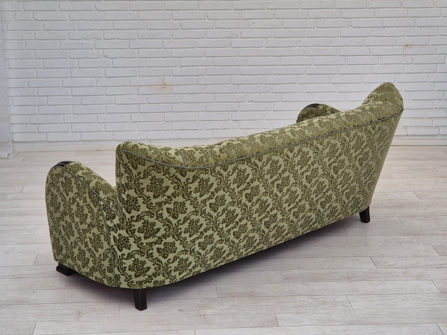 1960s, Danish 3 seater sofa in original very good condition, green velour.