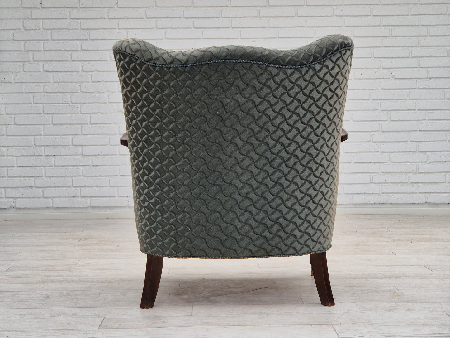 1960s, Danish armchair, original very good condition, furniture velour, beech wood.