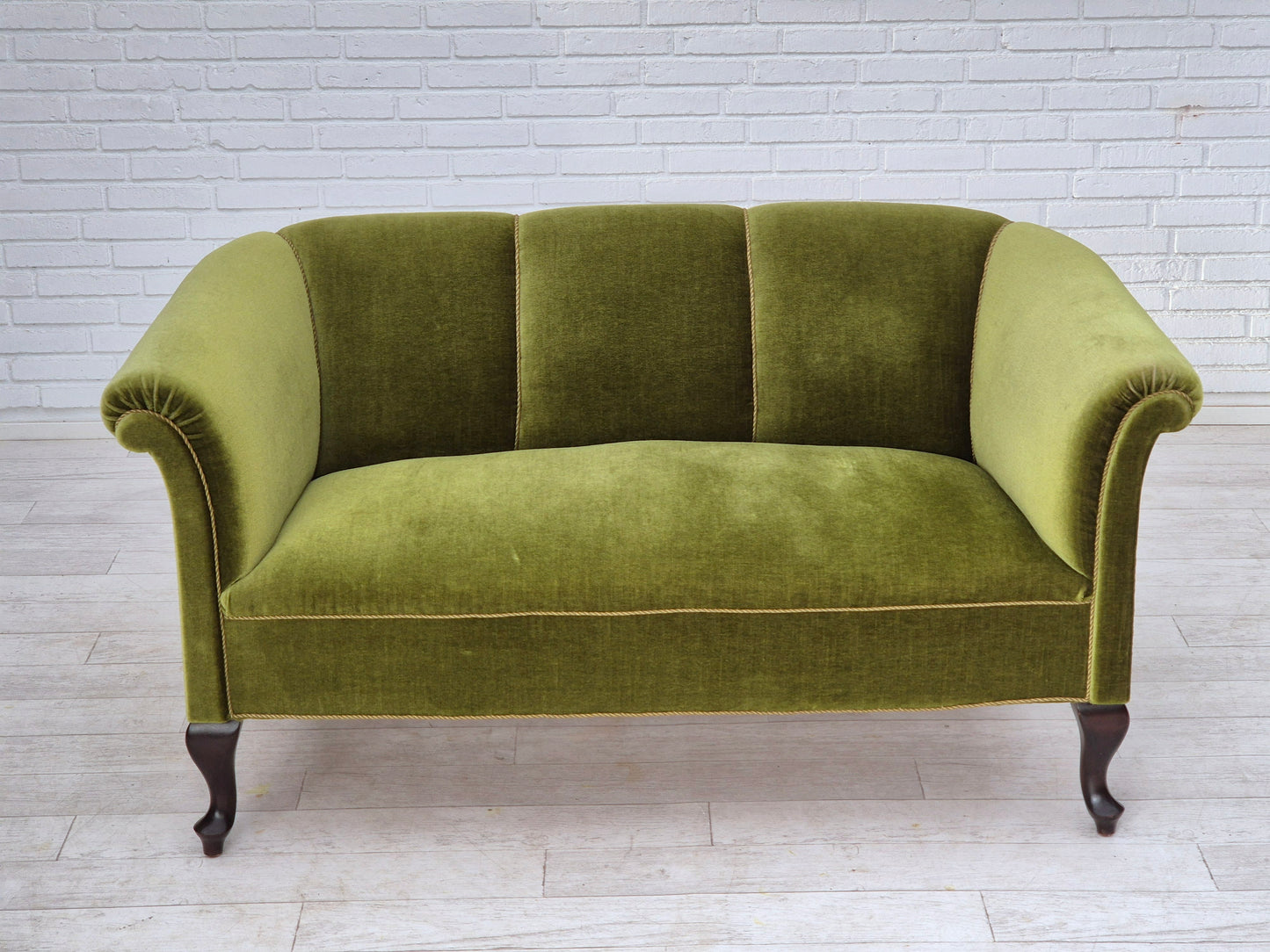 1960s, Danish vintage 2 seater sofa, original condition, furniture velour.