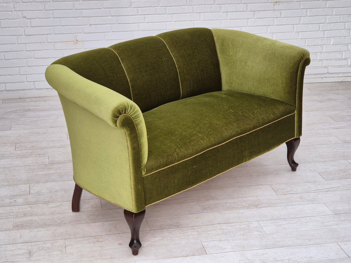 1960s, Danish vintage 2 seater sofa, original condition, furniture velour.