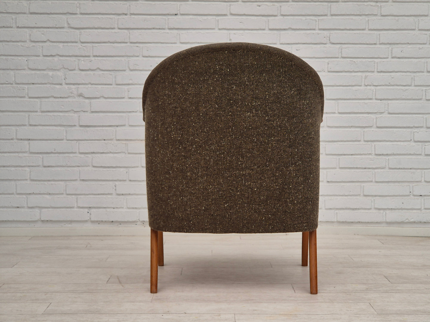 1960s, Danish armchair, furniture wool/cotton fabric, teak wood.