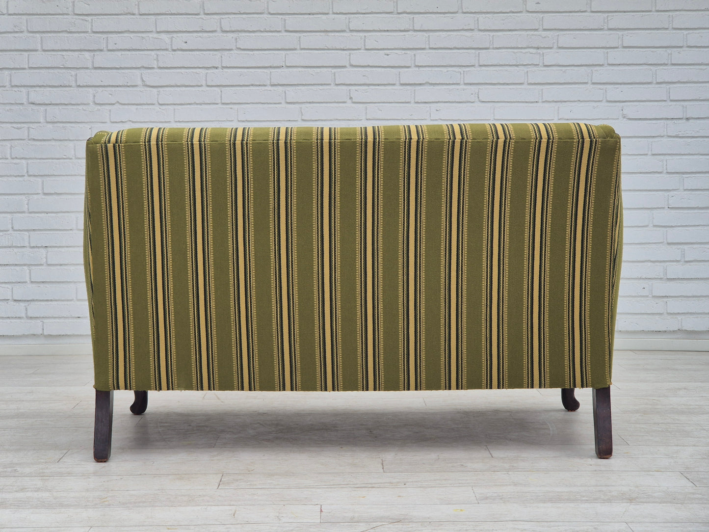 1960s, Danish 2 seater sofa, original condition, furniture wool fabric, ash wood legs.