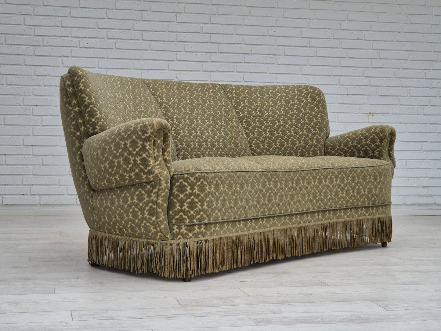 1960s, Danish "Banan" 3 seater sofa, original condition, velour.