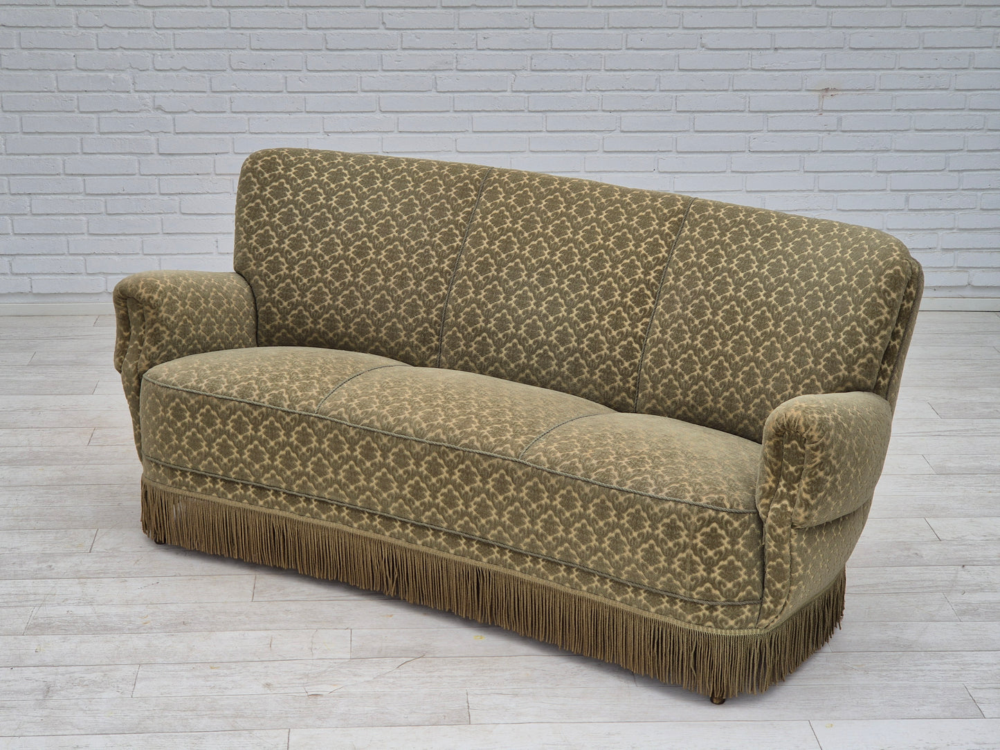 1960s, Danish "Banan" 3 seater sofa, original condition, velour.