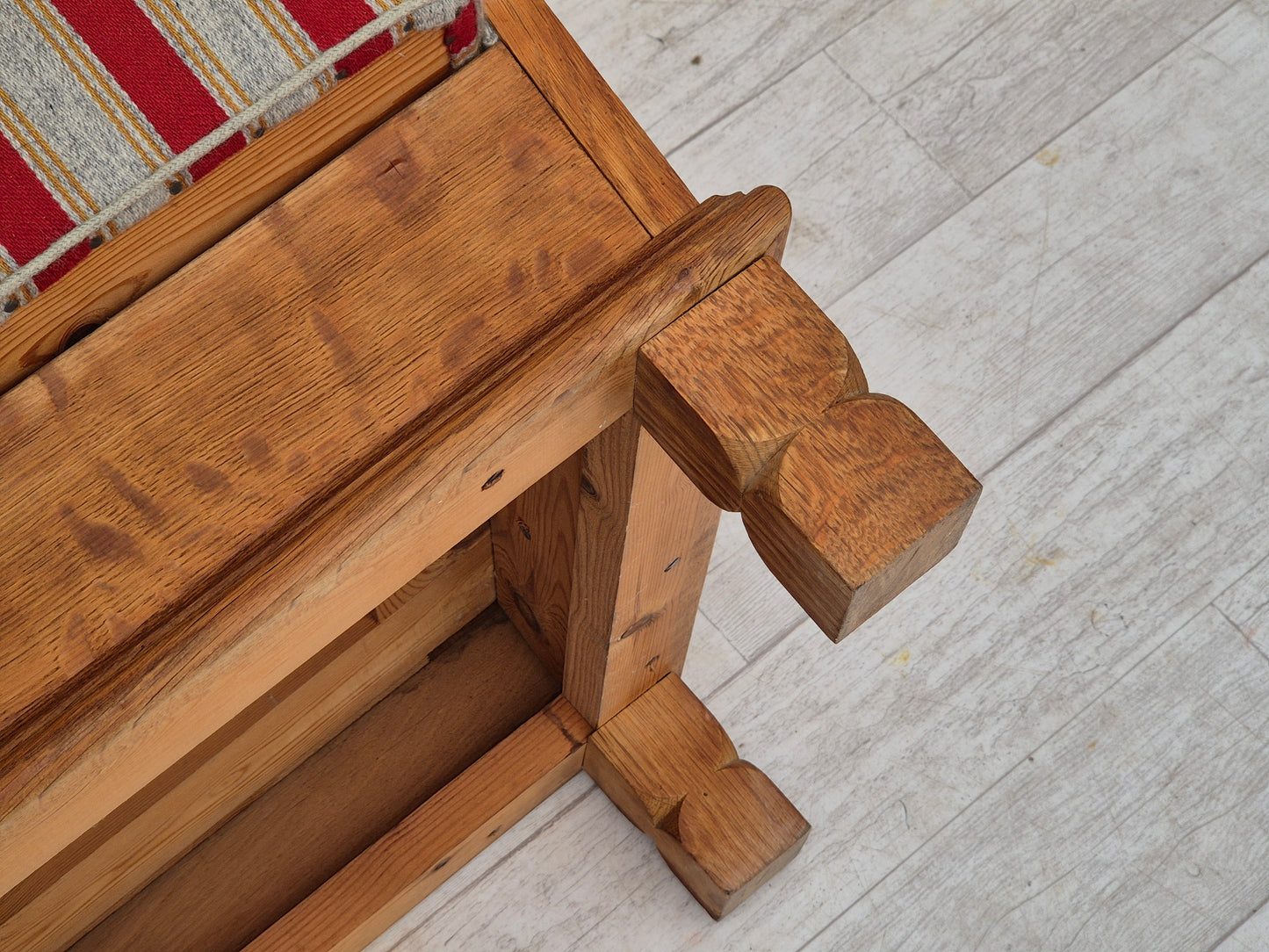 1960s, Danish 2 seater sofa, furniture wool, oak wood, orginal condition.