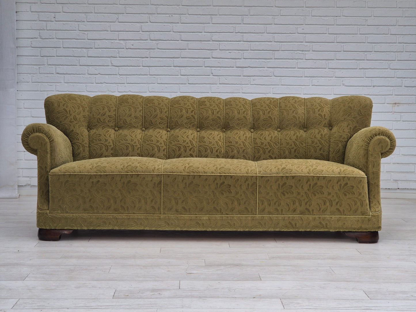 1960s, Danish 3 seater sofa, original very good condition, cotton/wool fabric.