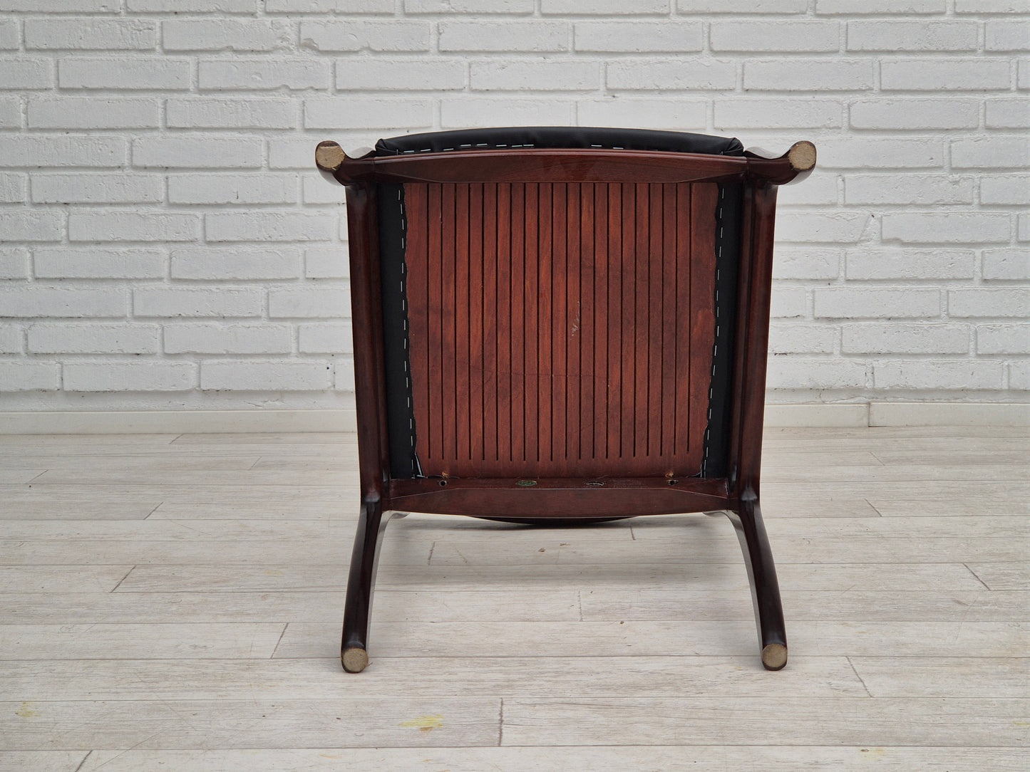 1960s, Danish design by Ole Wanscher, set of 4 dinning chairs, mahogany wood, reupholstered.