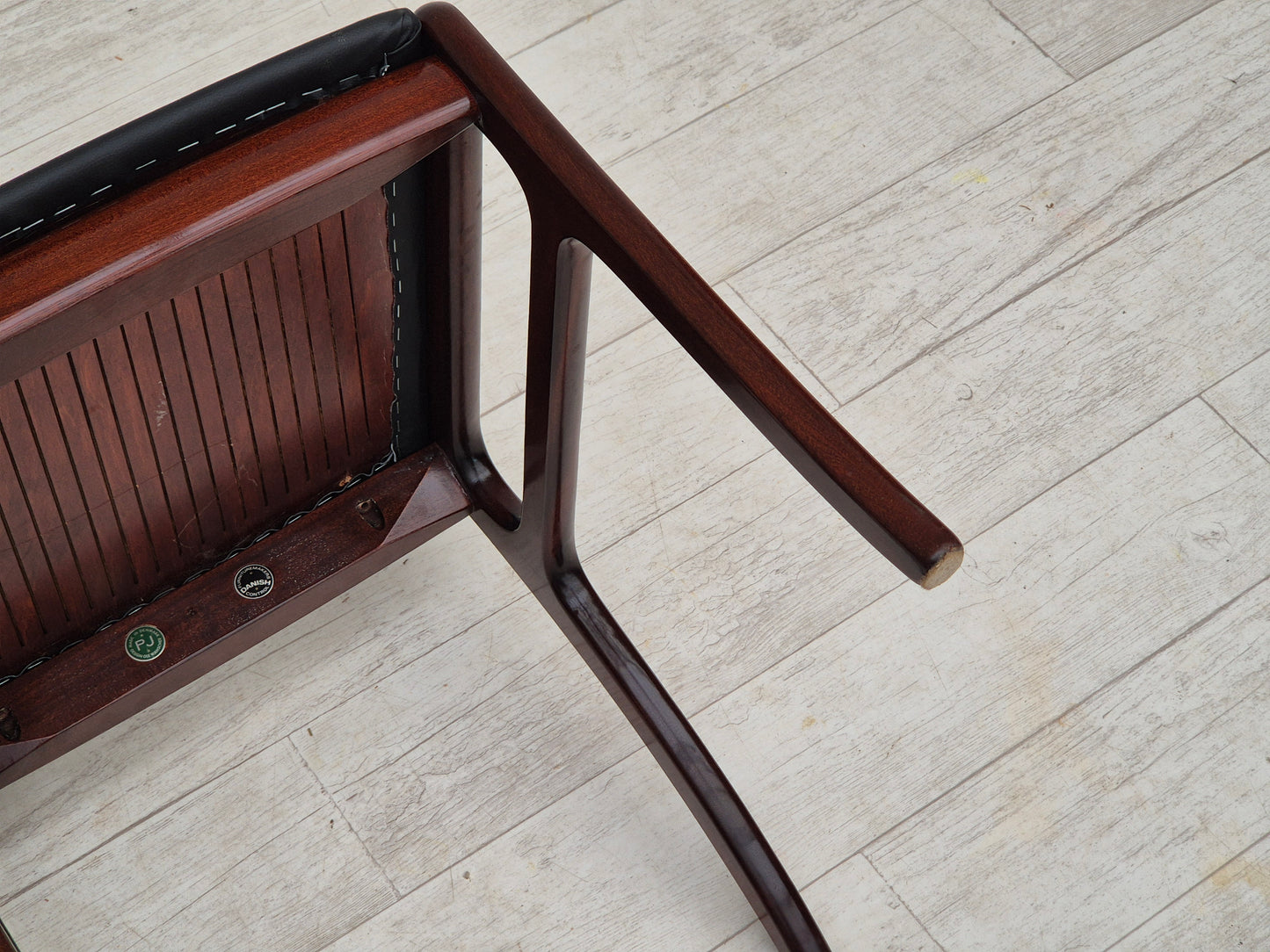 1960s, Danish design by Ole Wanscher, set of 4 dinning chairs, mahogany wood, reupholstered.