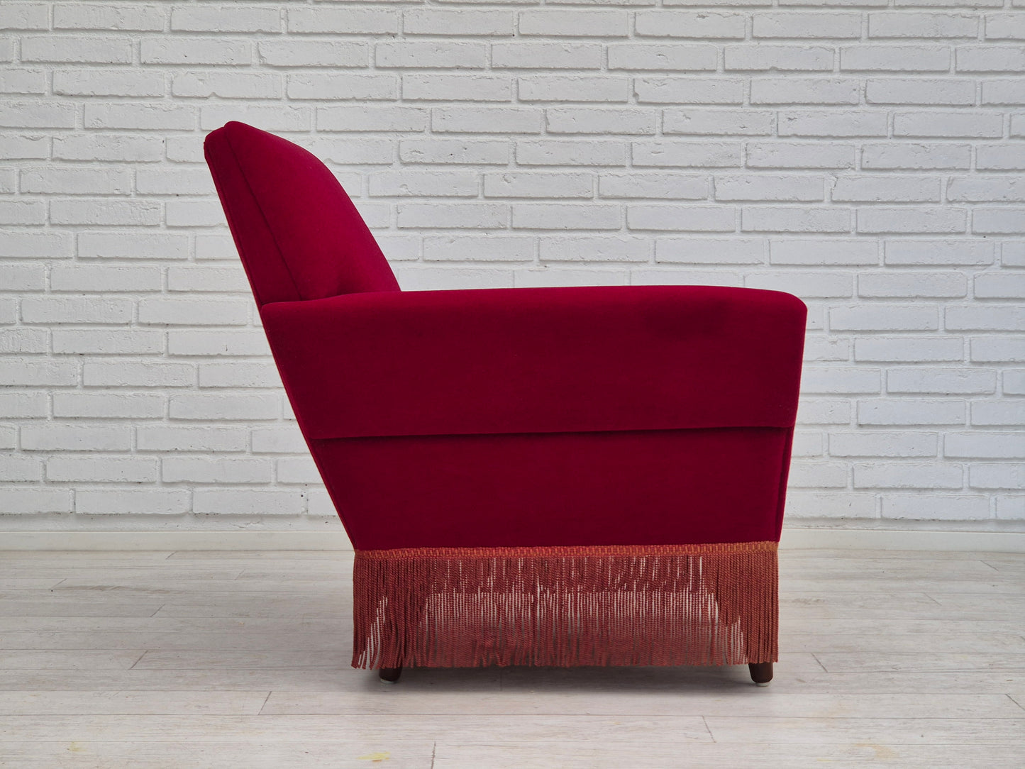 1970s, Danish armchair by Ryesberg Møbler, original condition, velour fabric.