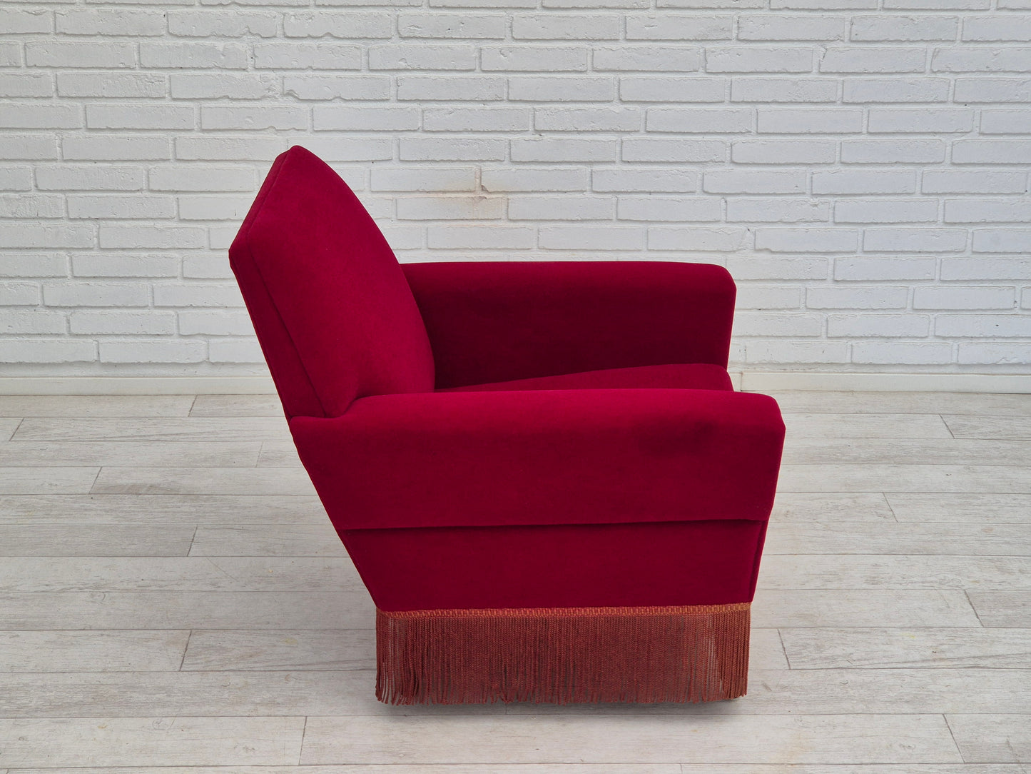 1970s, Danish armchair by Ryesberg Møbler, original condition, velour fabric.