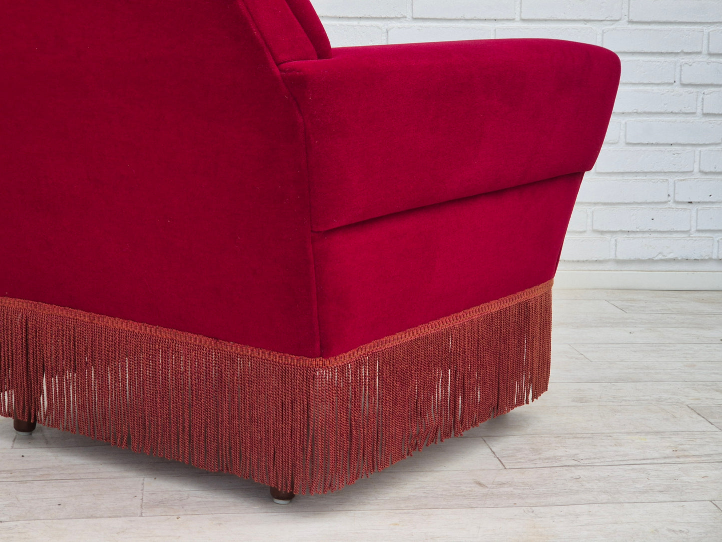 1970s, Danish armchair by Ryesberg Møbler, original condition, velour fabric.