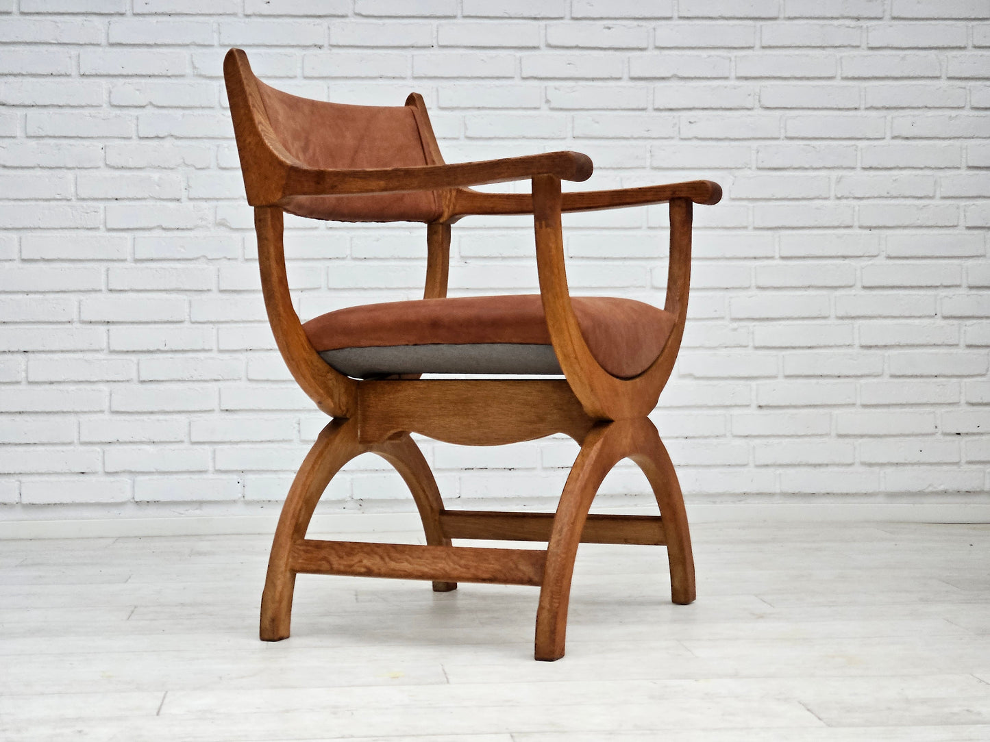 1960s, Danish design by Henning Kjærnulf, reupholstered lounge chair, model "Kurul".