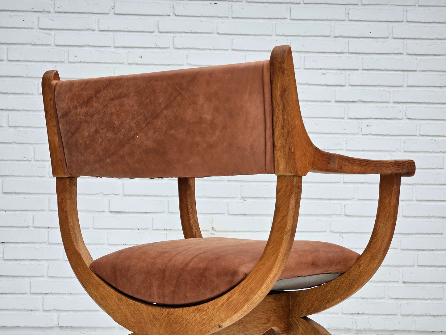 1960s, Danish design by Henning Kjærnulf, reupholstered lounge chair, model "Kurul".