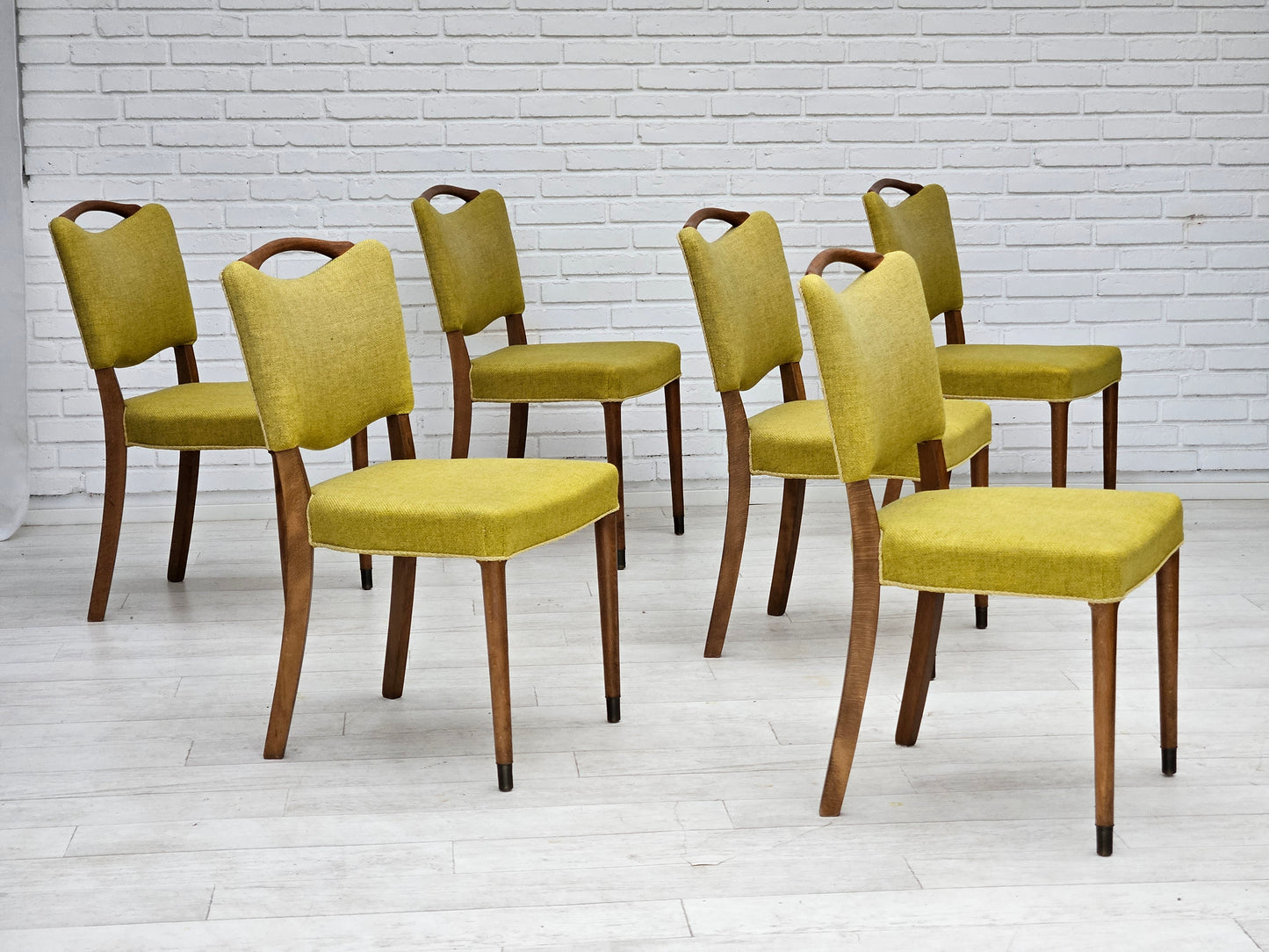 1970s, set of 6 Danish dining chairs by Slagelse Møbelværk, original condition.