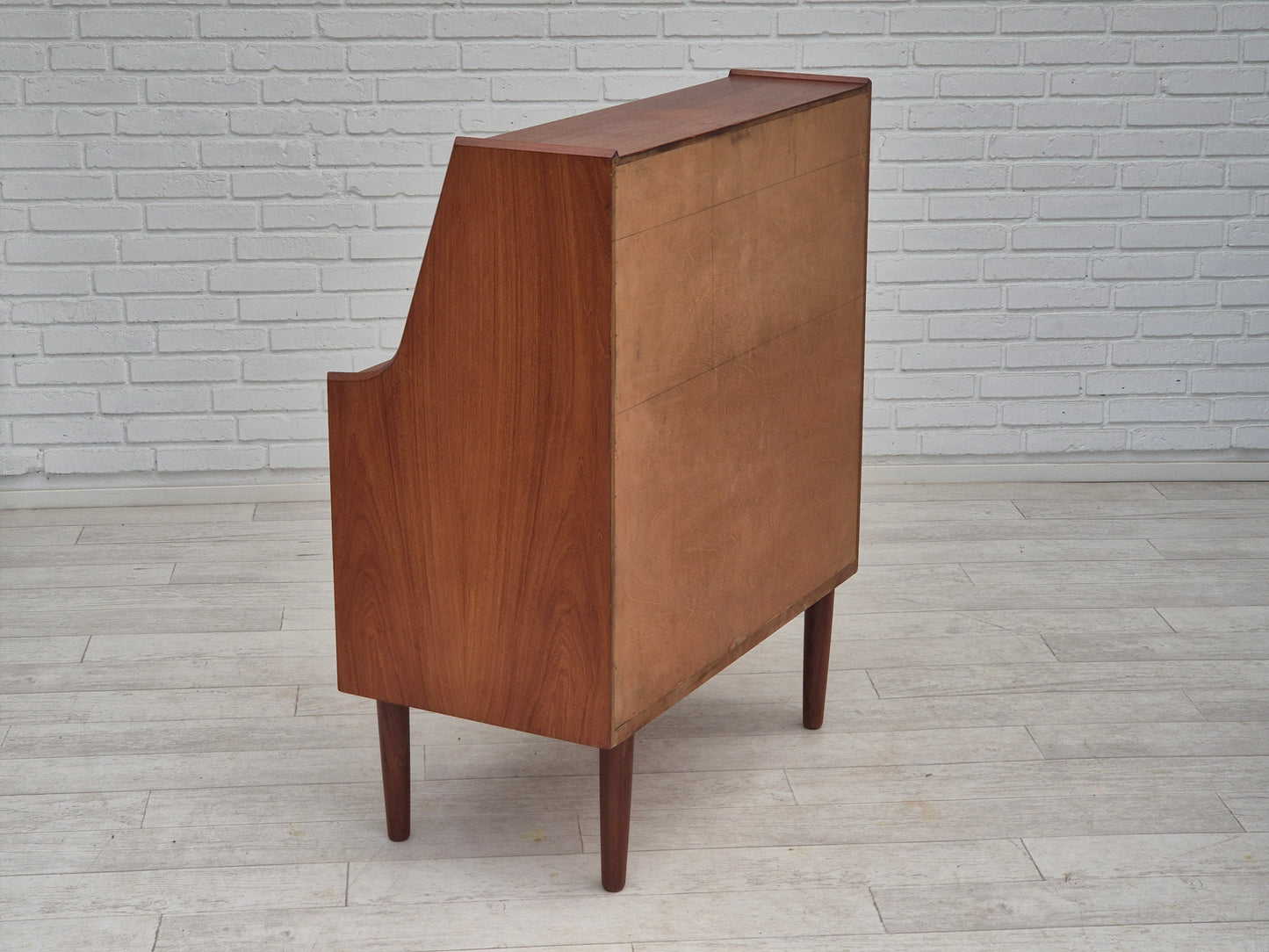 1960s, Danish chest of drawers, original condition, foldable mirror, solid teak wood.