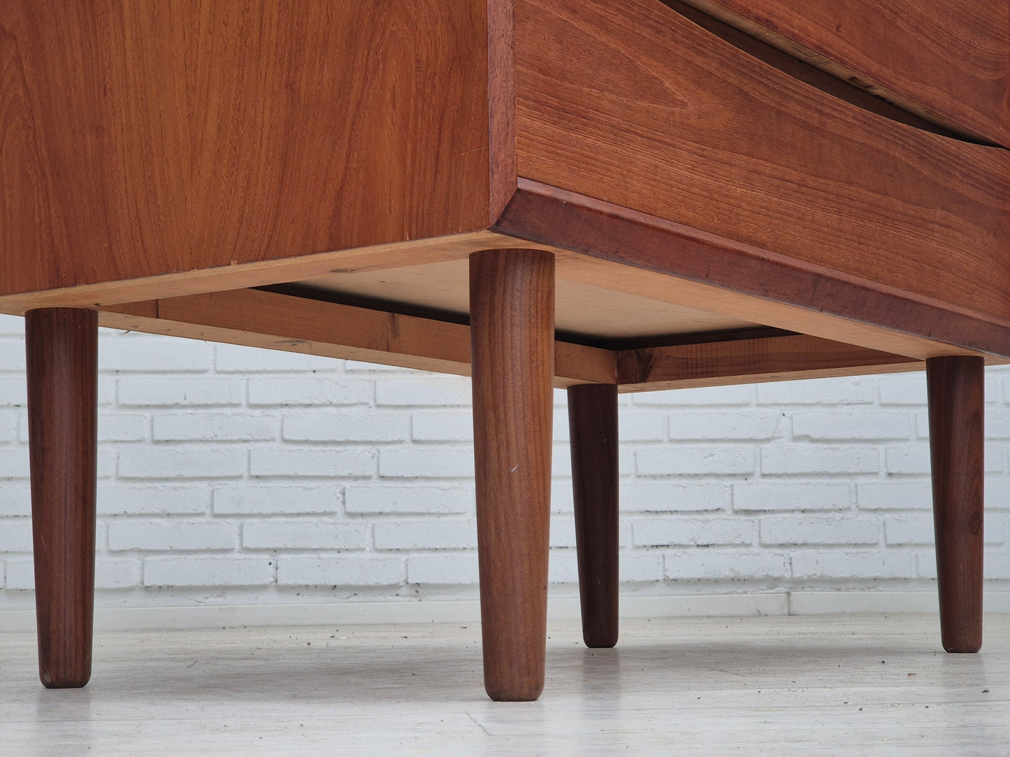 1960s, Danish chest of drawers, original condition, foldable mirror, solid teak wood.