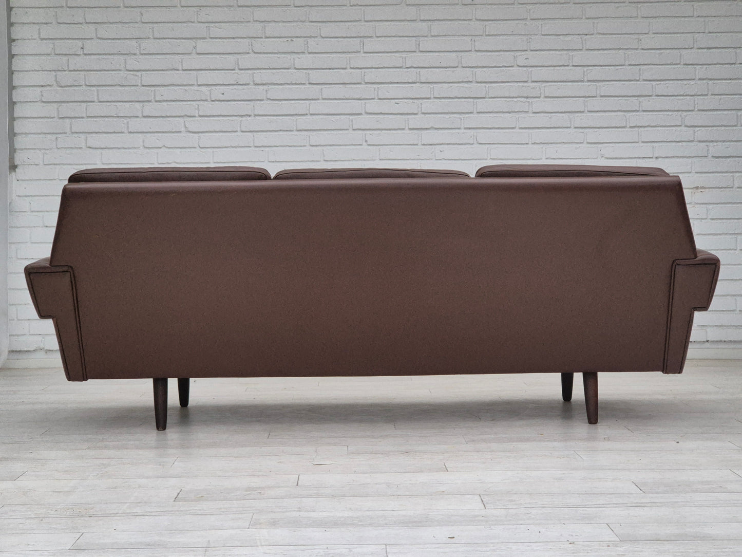 1970s, Danish 3-seater sofa, original condition, brown leather.