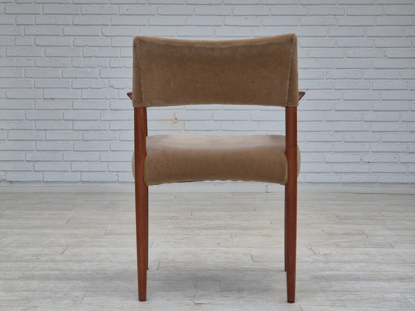 1970s, Danish chair, solid teak wood, furniture velour.