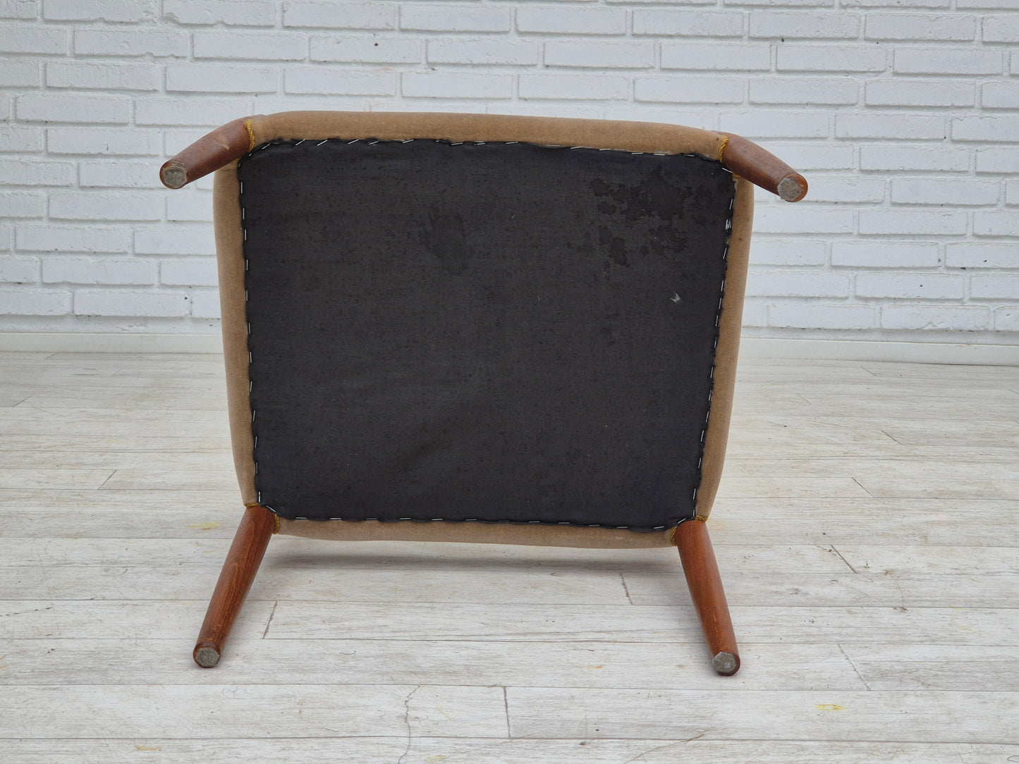 1970s, Danish chair, solid teak wood, furniture velour.