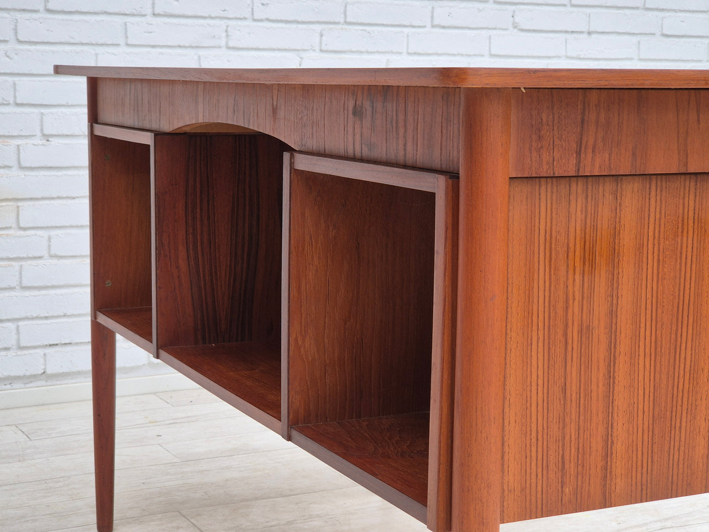 1960s, Danish office desk, drawers, teak wood.