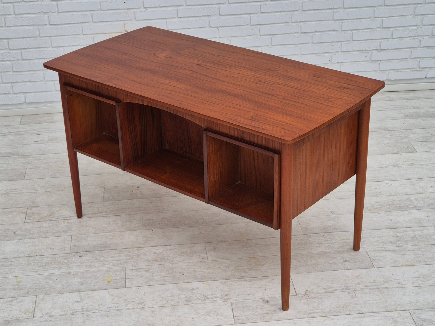 1960s, Danish office desk, drawers, teak wood.