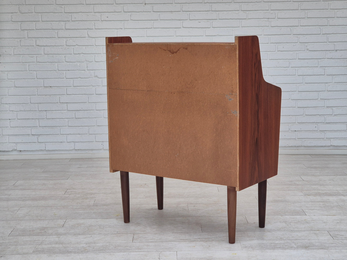 1960s, Danish chest of drawers with foldable top/mirror, original condition, teak wood.