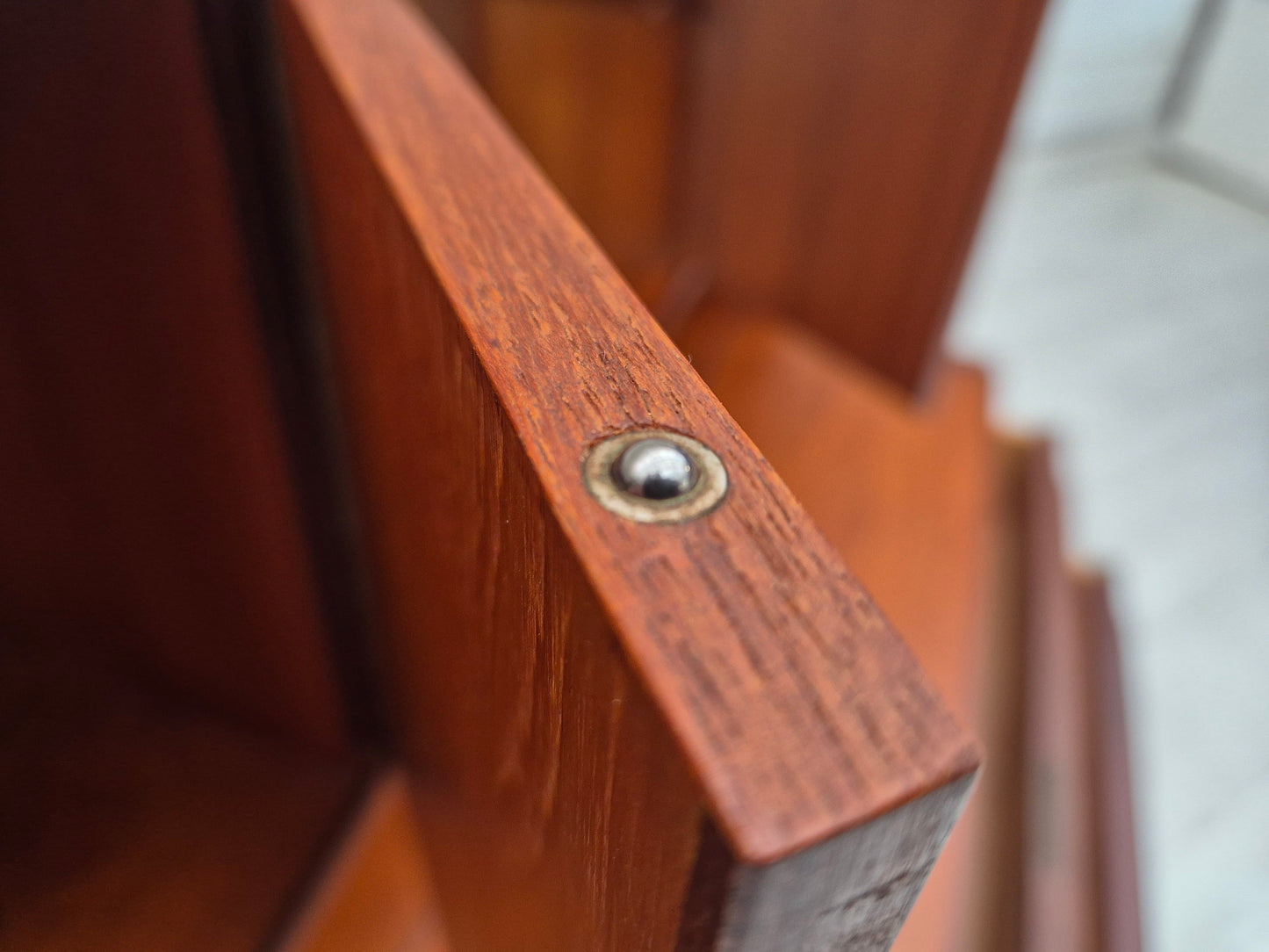 1960s, Danish chest of drawers with a mirror inside, original condition, teak wood.