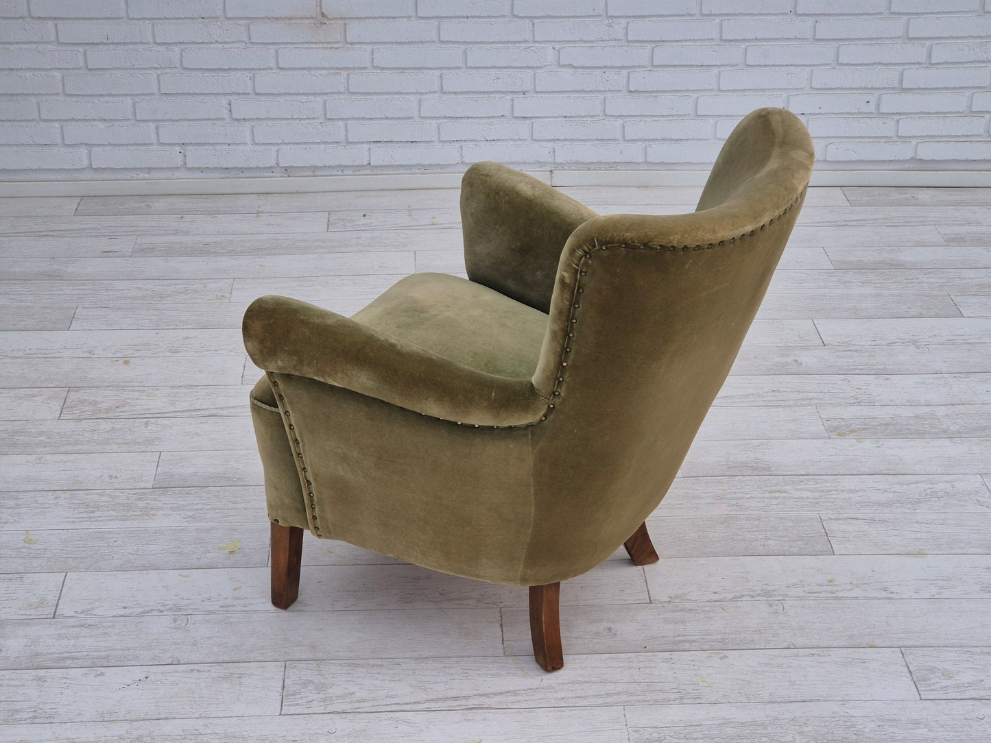 1970s, Danish design, lounge chair, original condition, furniture velour.