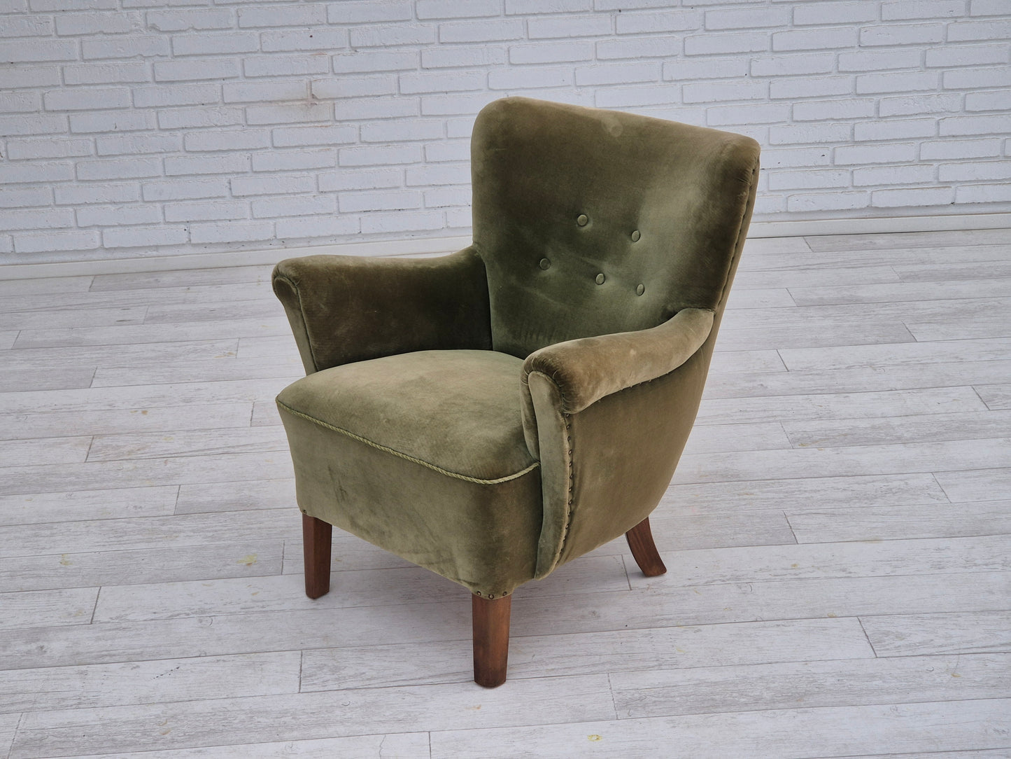 1970s, Danish design, lounge chair, original condition, furniture velour.